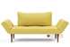 Innovation Living Zeal Daybed Styletto Sleeper (Twin) with Dark Wood Legs in 554 - Soft Mustard Flower