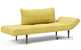 Innovation Living Zeal Daybed Styletto Sleeper (Twin) with Dark Wood Legs in 554 - Soft Mustard Flower