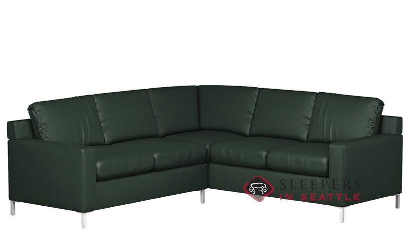 Customize And Personalize Soho True Sectional Leather Sofa By Lazar Lazar Soho Leather True Sectional With 2 Cushion Sleeper Twin