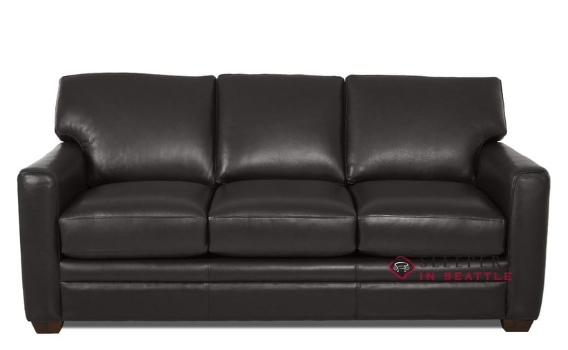 Savvy Bel Air Leather Sleeper Sofa In, Black Leather Couch Sleeper
